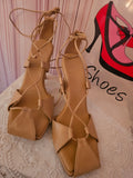 Ladies Tan Carrano Strappy Unusal High Heels