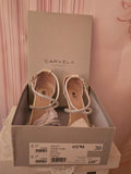 Ladies carvela by Kurt greiger silver & white strappy sandals