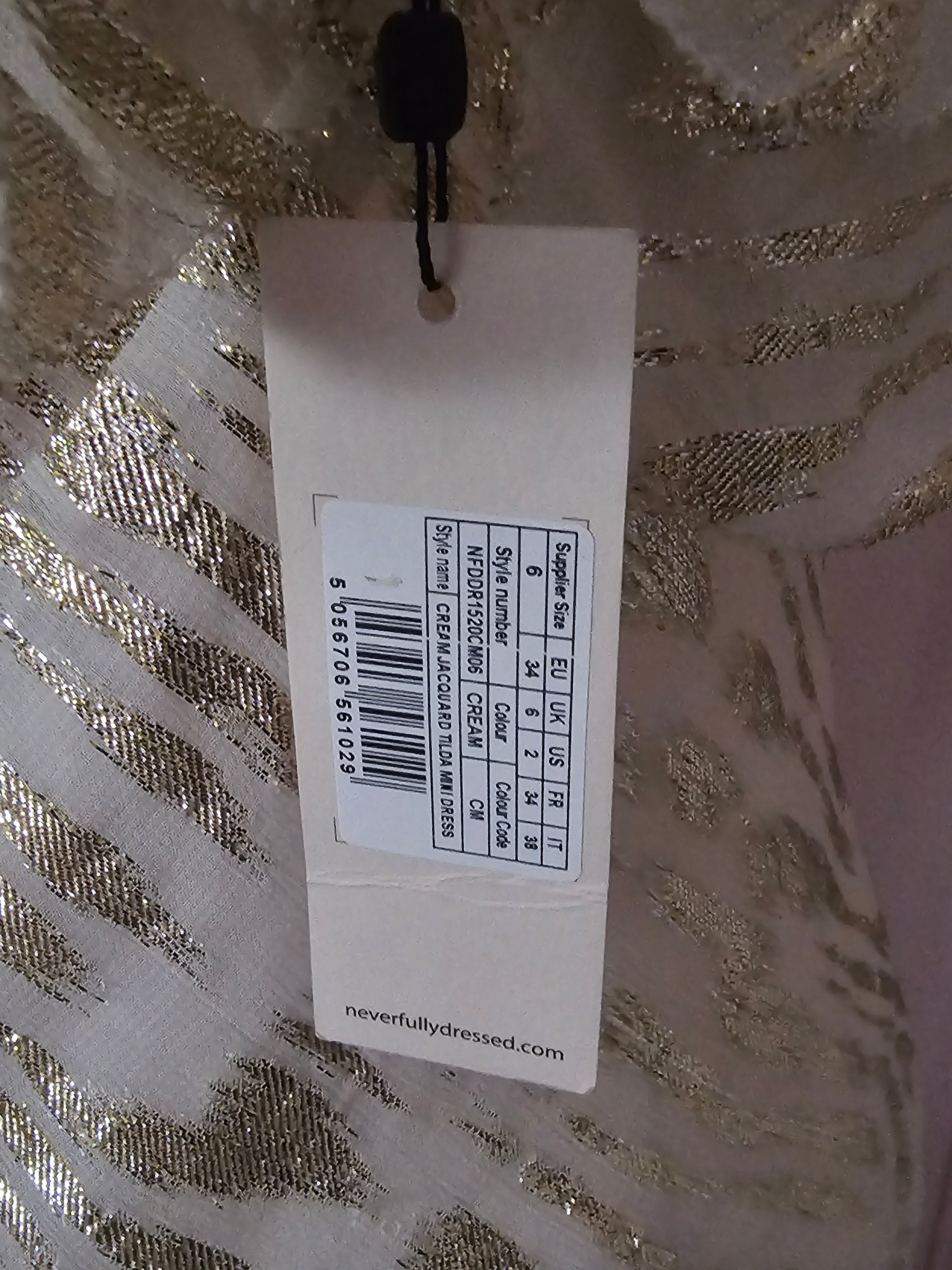 Ladies Gold Shimmering Never Fully Dressed Jacquered Evening Gown