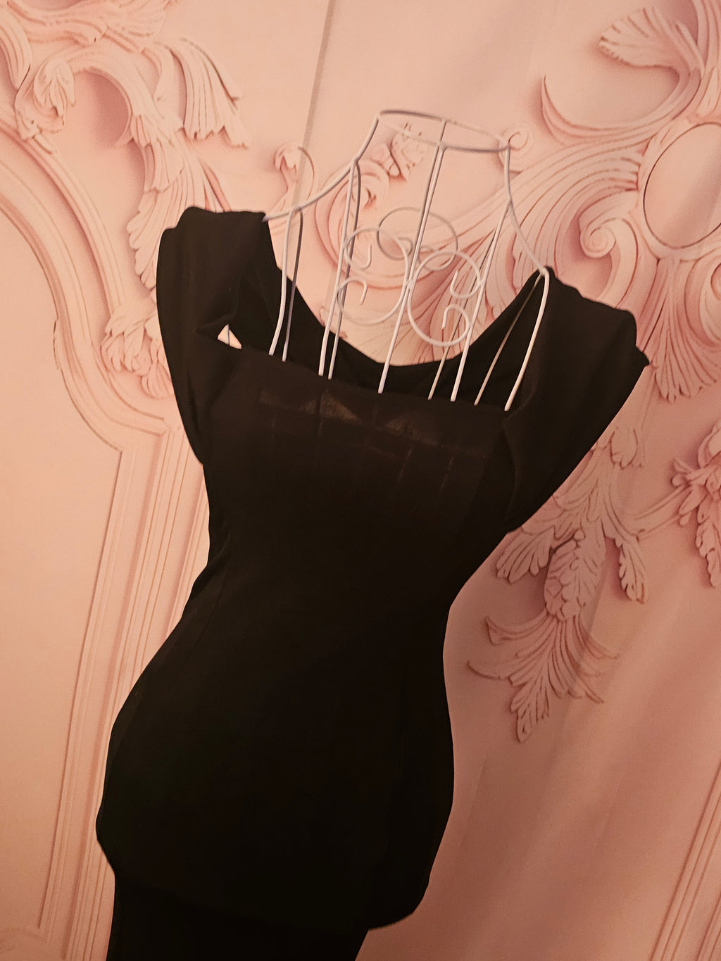 Ladies Pretty Little Thing black long Evening Gown