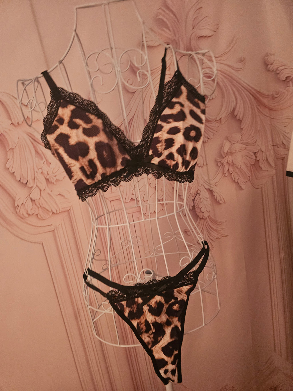 Ladies Leopard Print Underwear Set