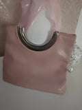 Ladies Cute leather square style handbag with chrome handles