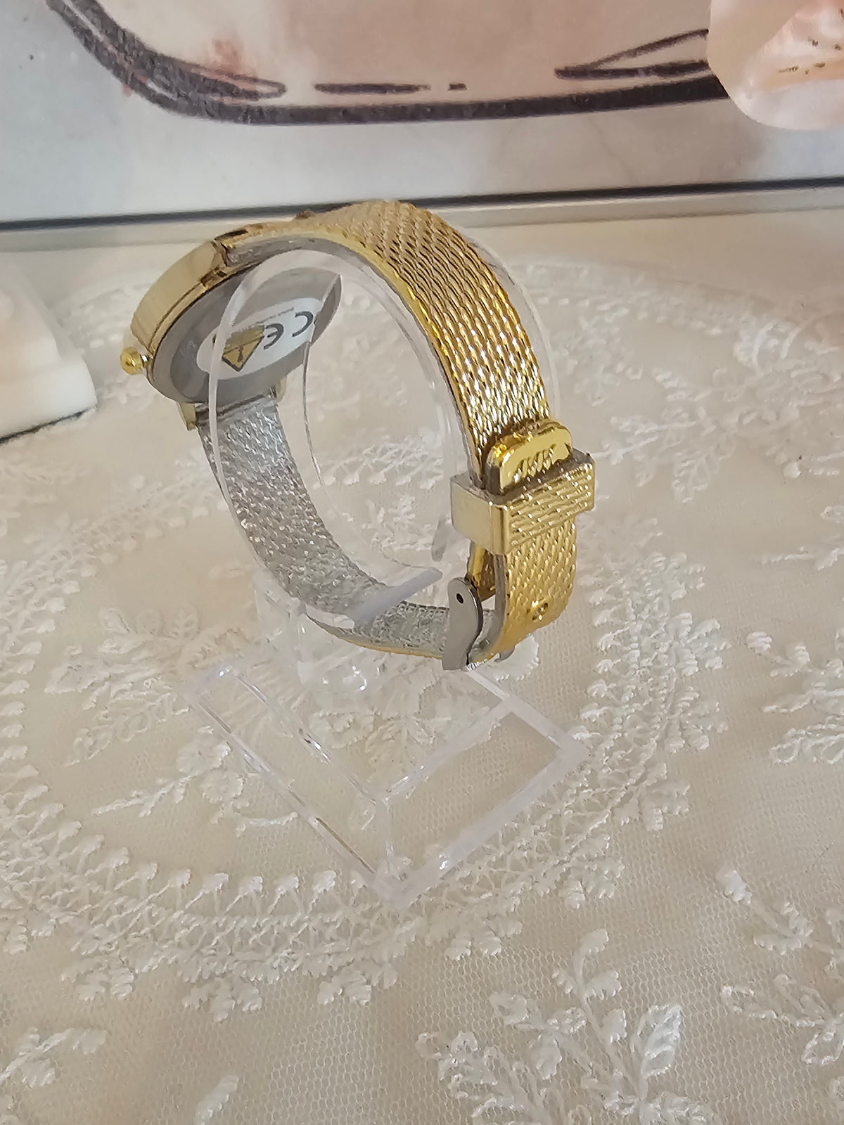 Ladies x 3 gold buckle strap classy wristwatch