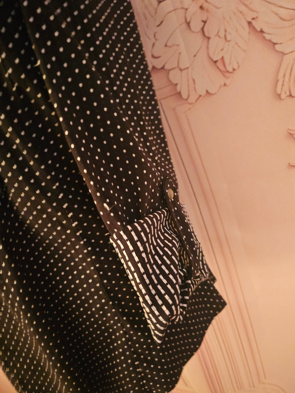 Ladies Next Black & White Polka Dot frilled Top