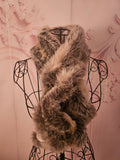 Ladies Mink Wrap around Fur Neck Scarf with Cream Silk Lining