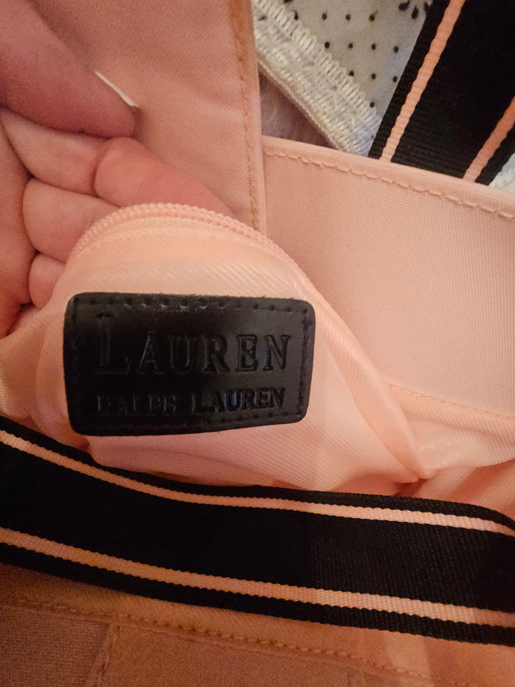 Ladies Ralph Lauren Navy Blue& Baby Pink Tote Bag
