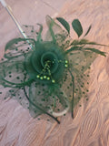 Ladies Bottle Green Reversible Fascinator
