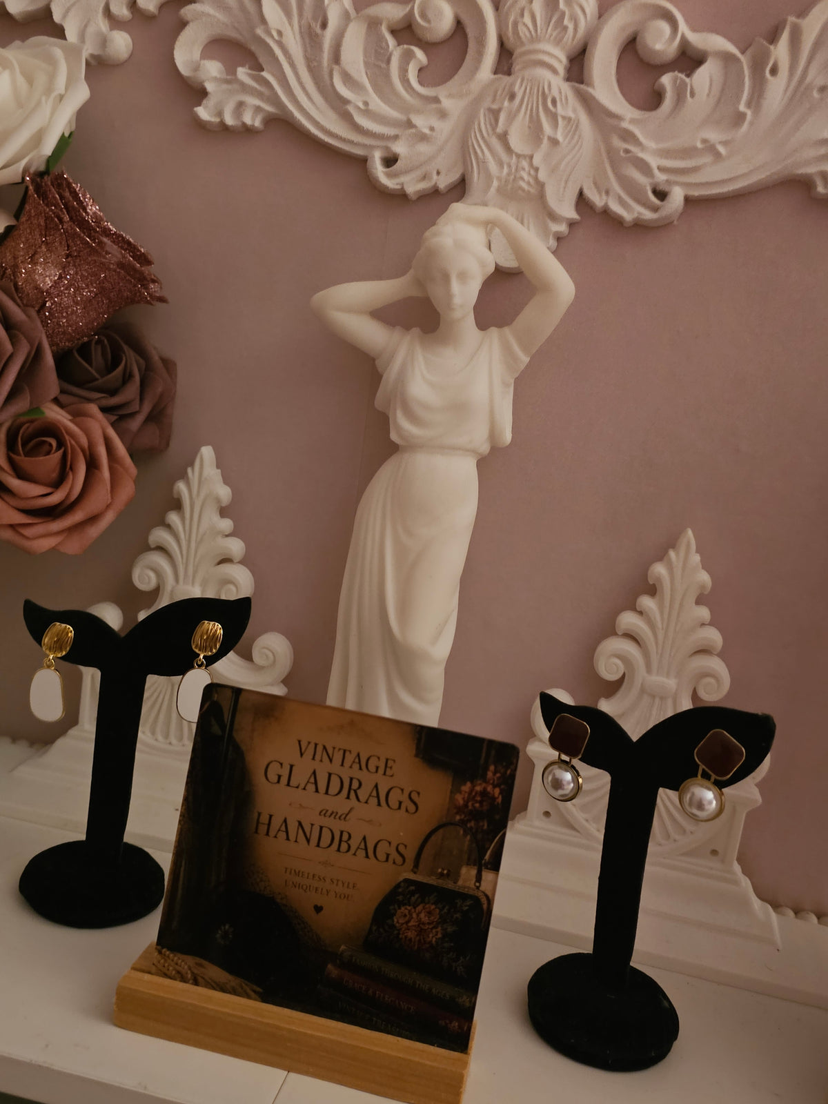 Ladies Drop Pendant Earrings x 2