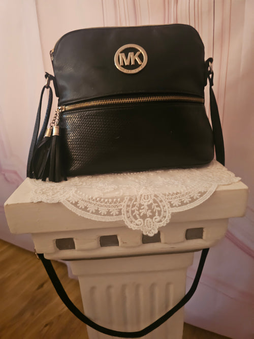 Black & Gold MK Badge Satchel