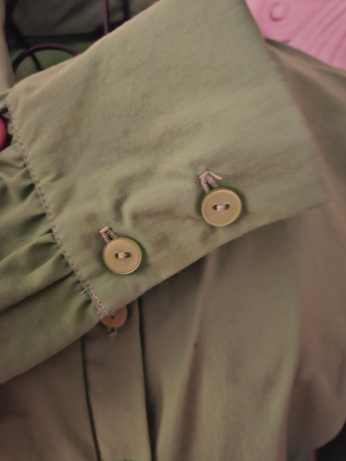 Ladies Green Pretty Little Thing Shirt Dress with Ruffled Sides