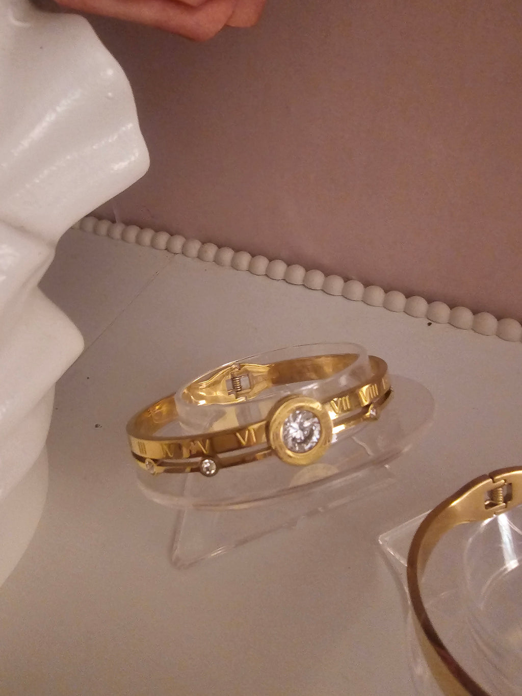 Ladies Solid Gold Plated dress bangles x 2