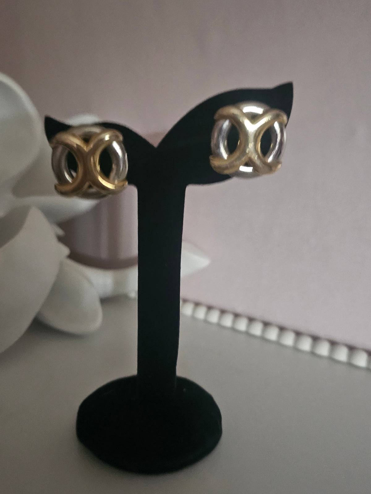 Ladies Gold & Silver Solid Earrings