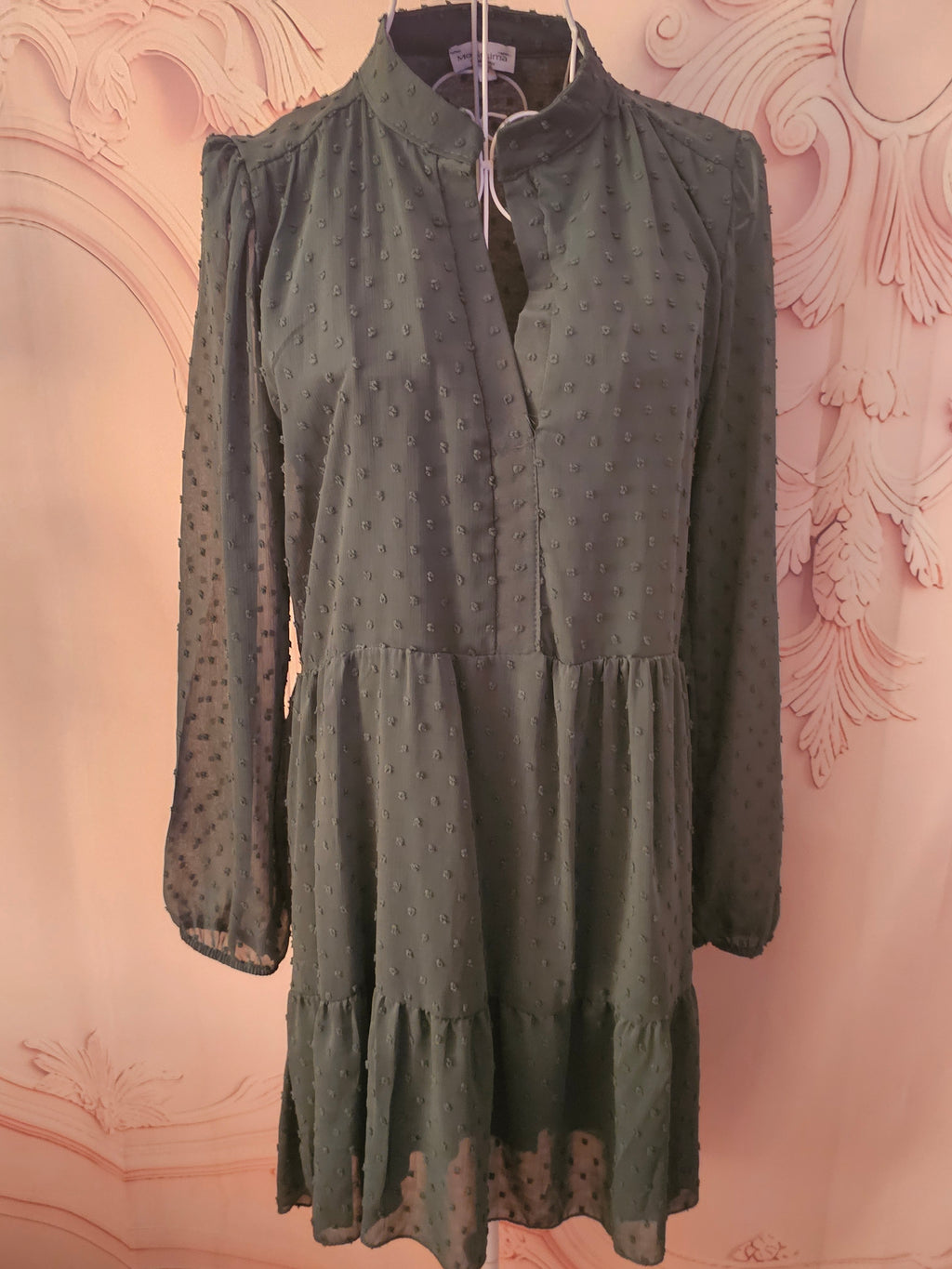 Ladies Modisima  Dark Green Chiffon Dress