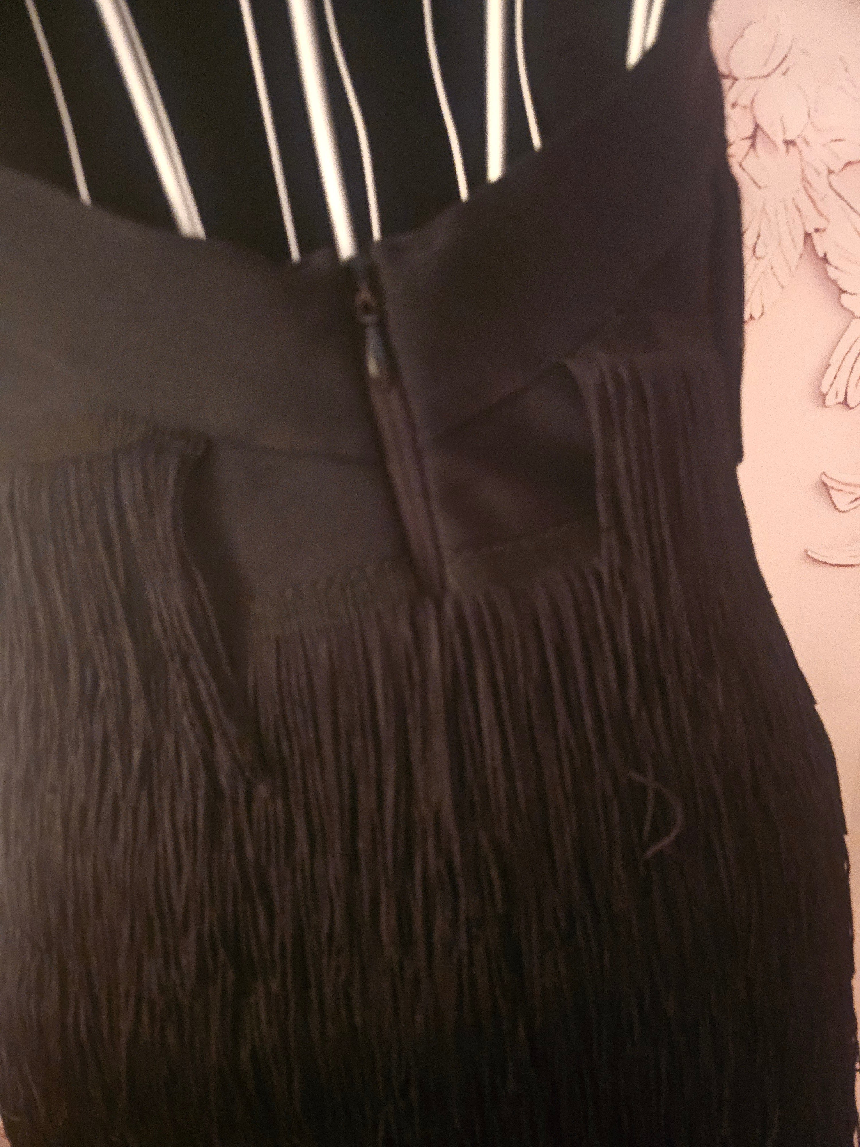 Ladies warehouse fully fringed halterneck cocktail dress