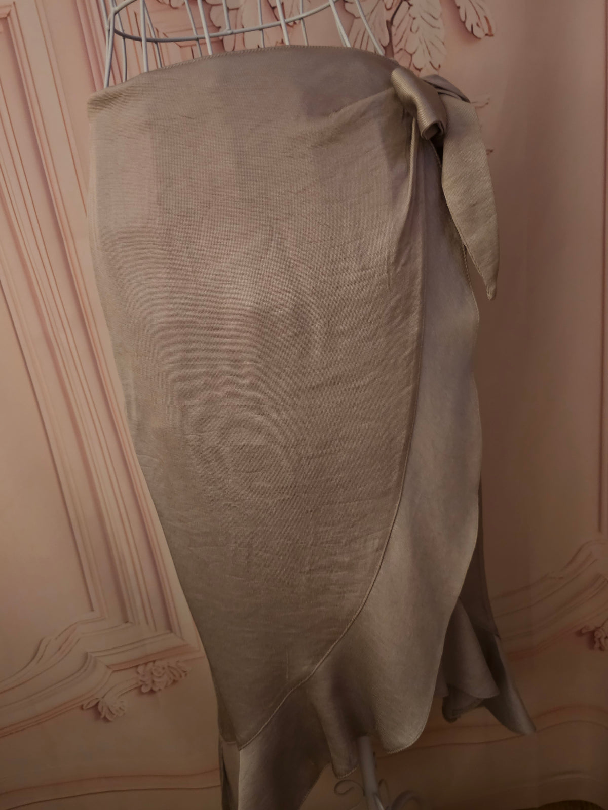 Ladies Taupe River Island Wrap Skirt