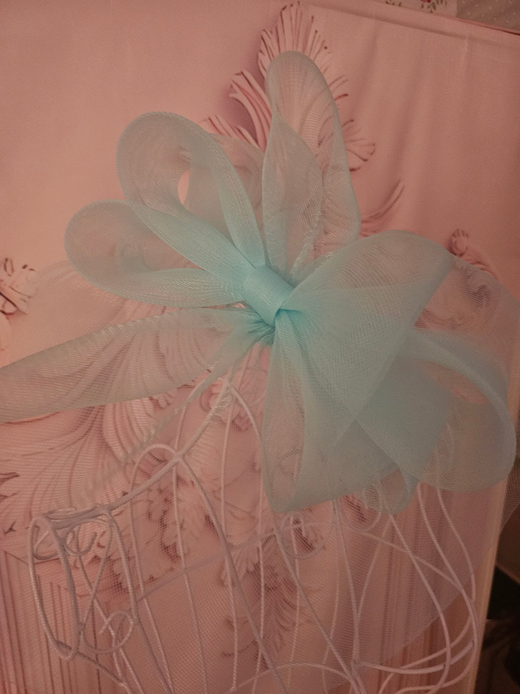 Stunning Aqua Blue Giant Bow Fascinator — Wedding & Races