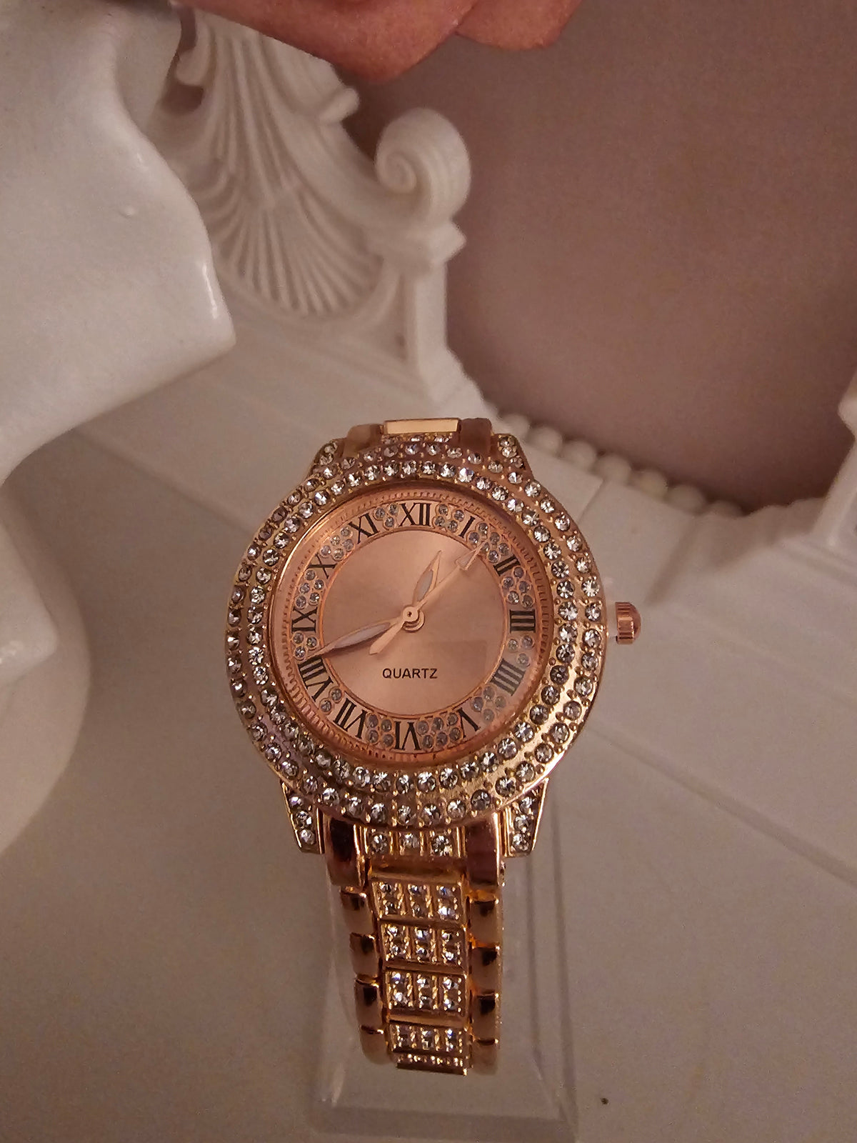 Ladies Rose Gold with diamond detailing wristwatch