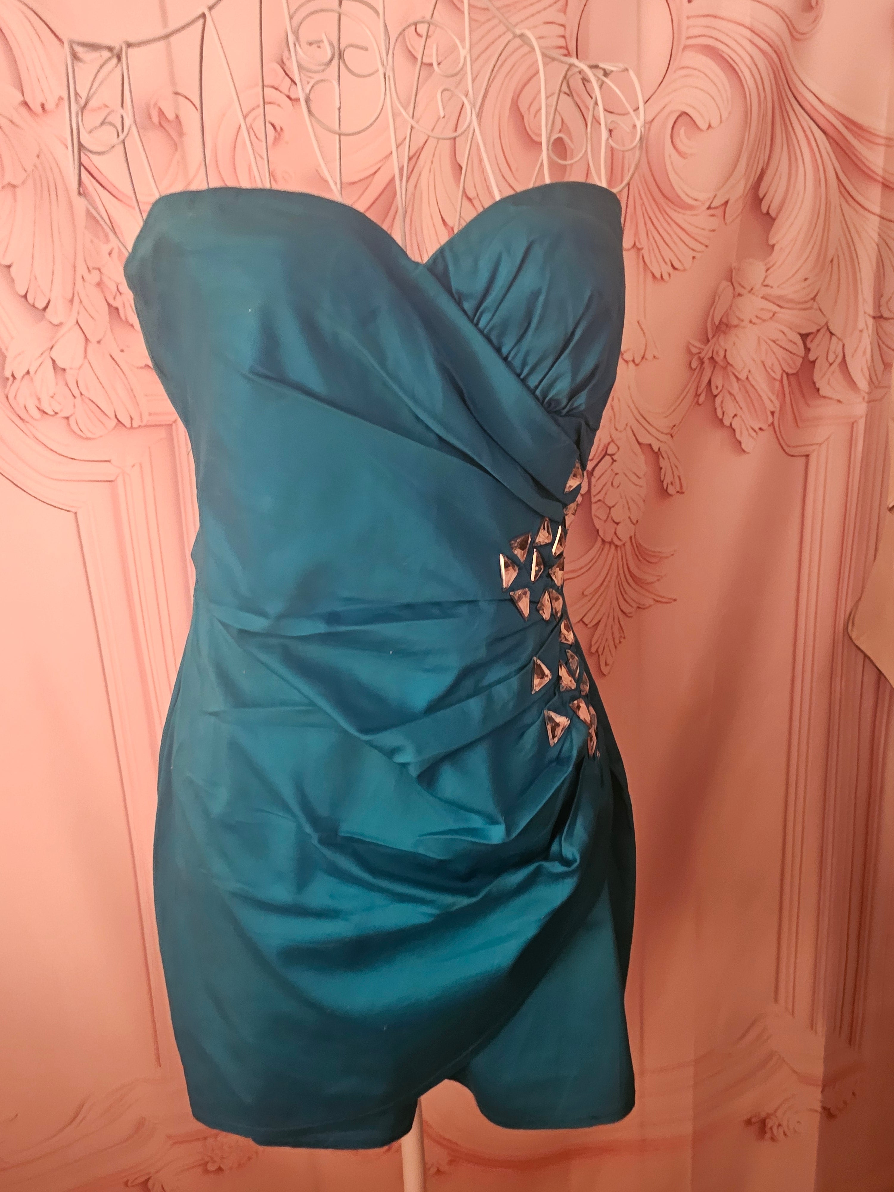 Ladies Lipsy turquoise cocktail dress