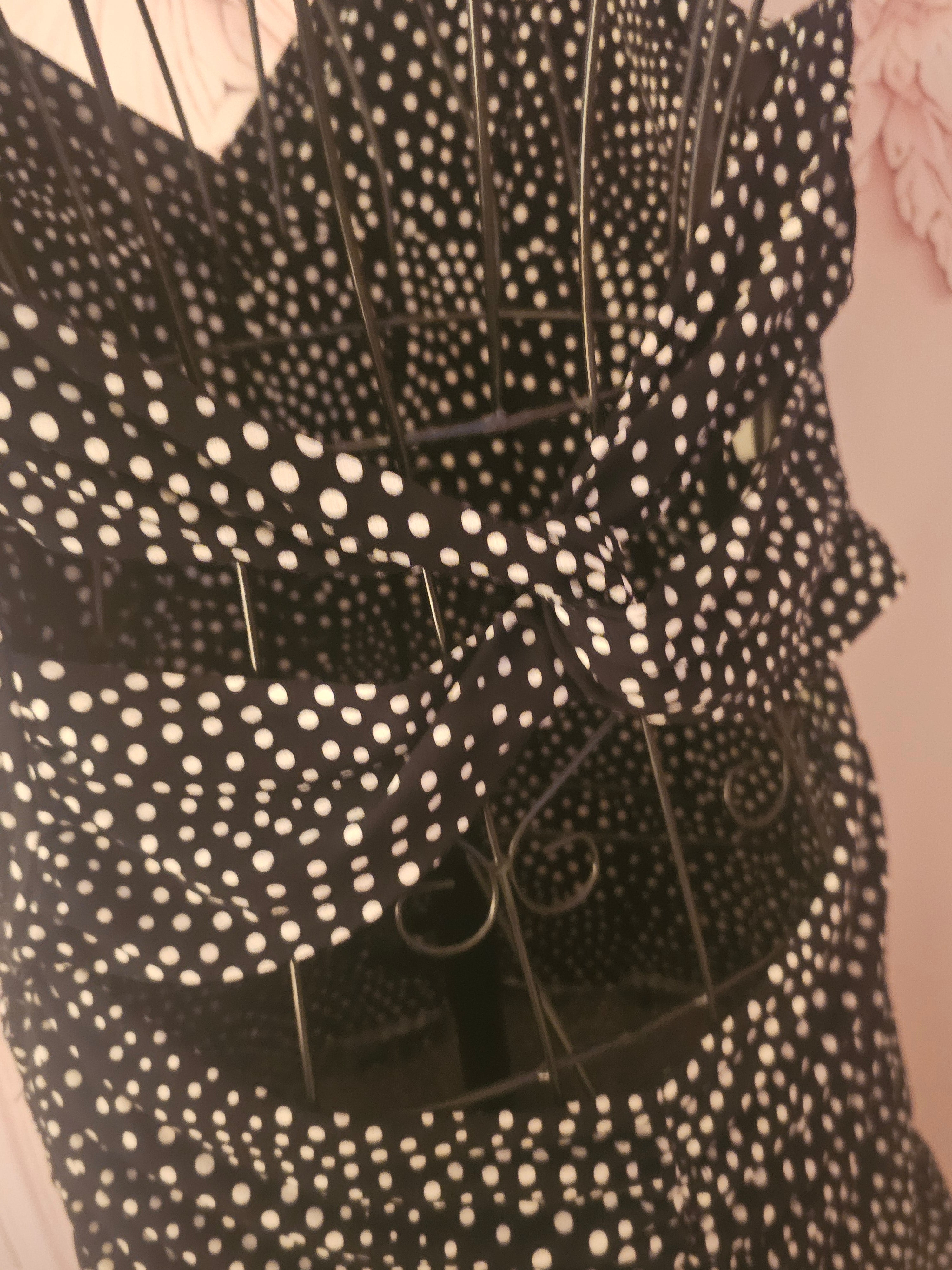 Ladies Jessica McClintock black and white Polka dot dress