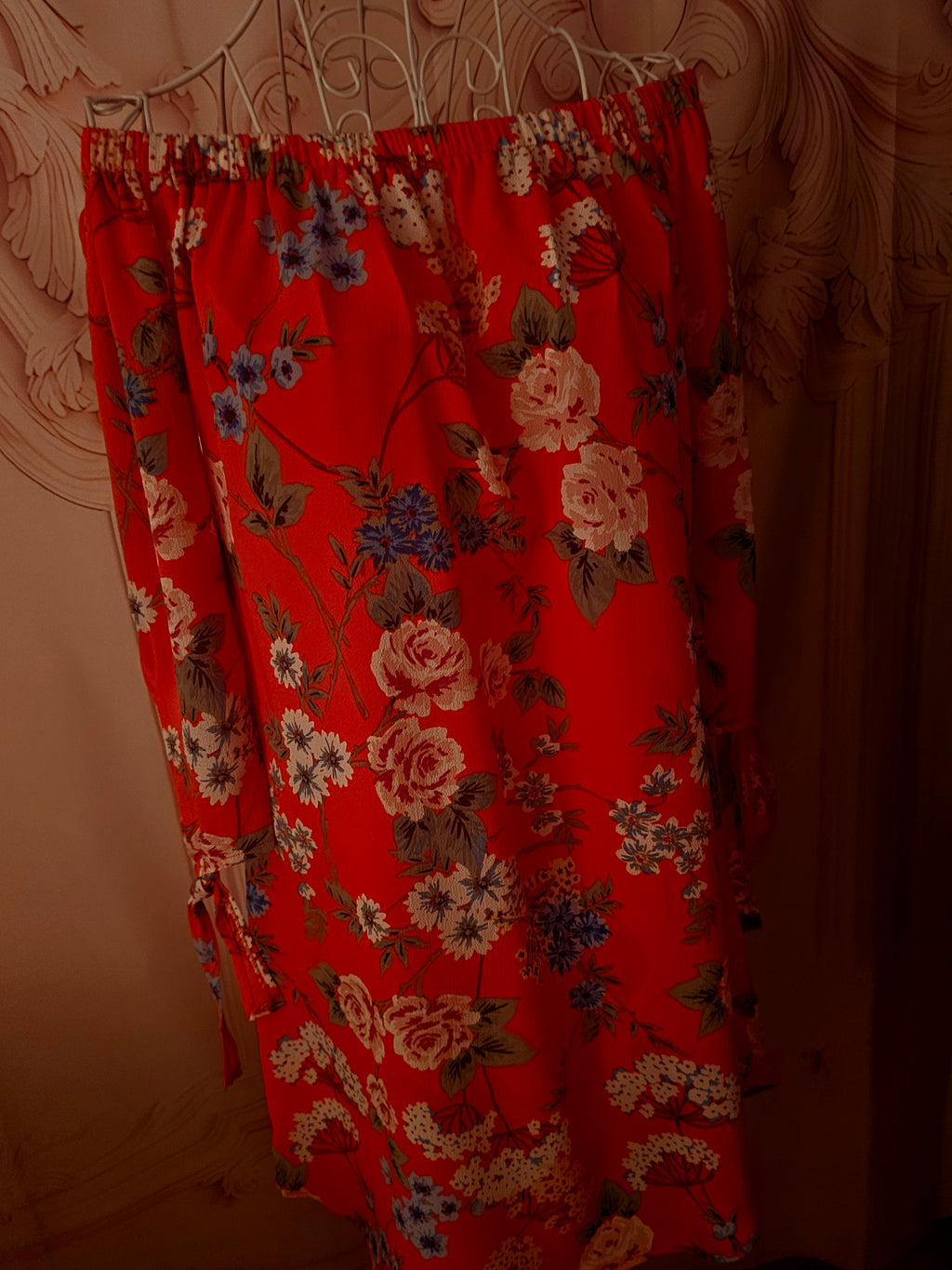 Ladies New Look Red off shoulder smock dress