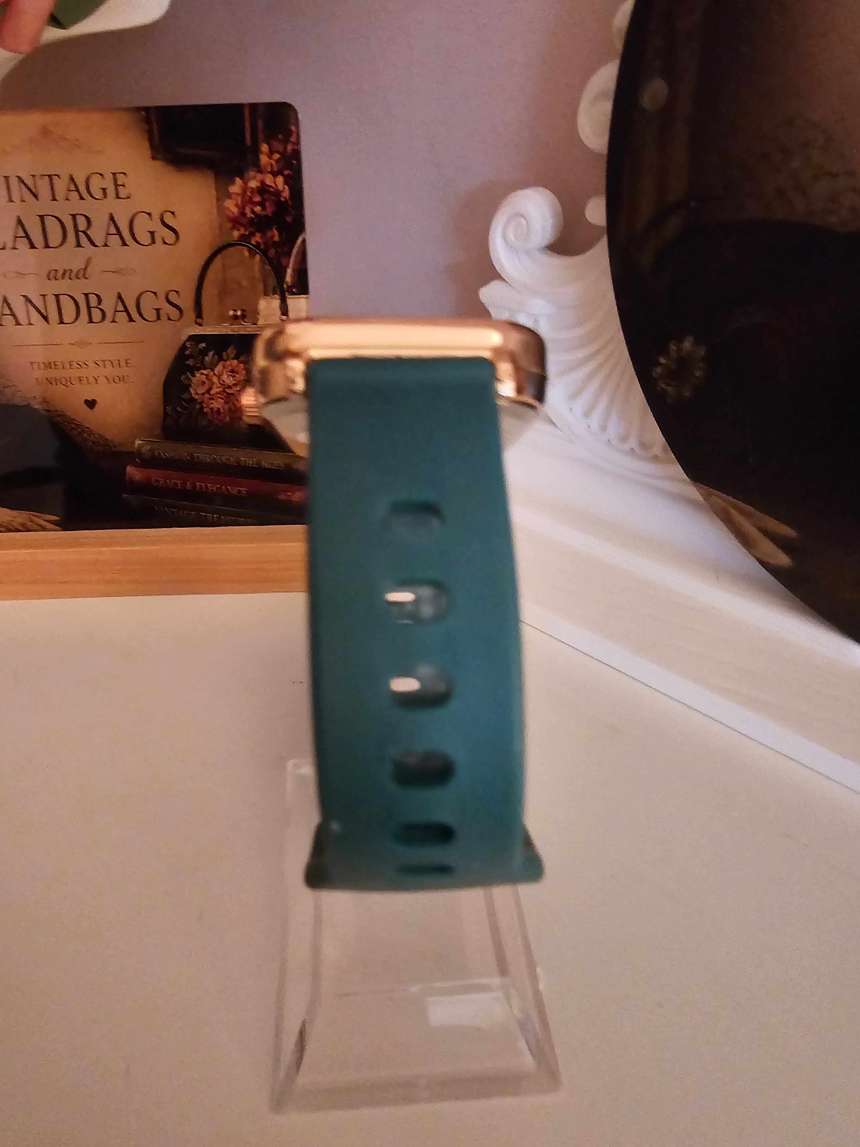 Ladies Dark Green Silicone Strap Watch
