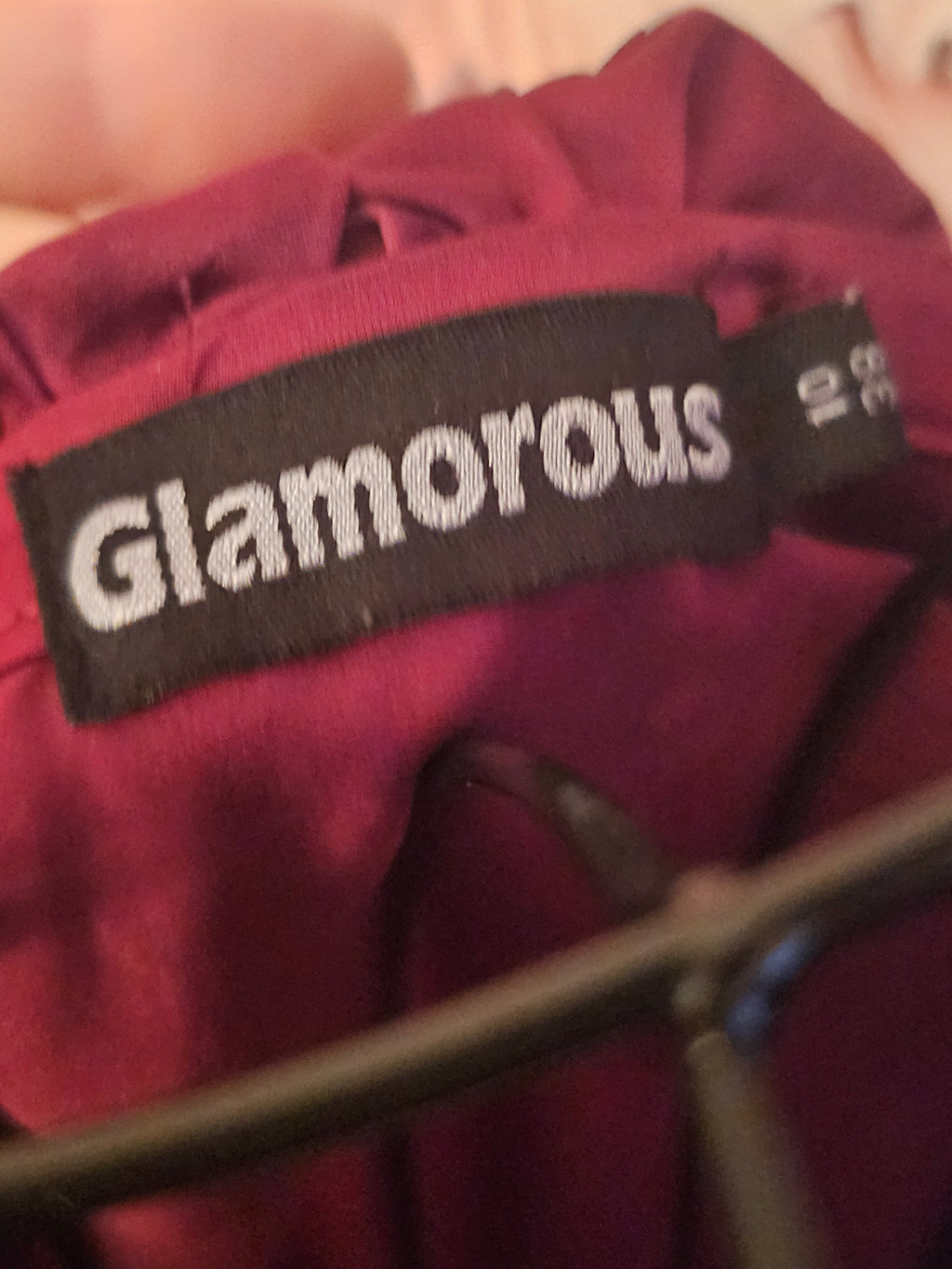 Ladies Burgundy Glamorus Evening Top