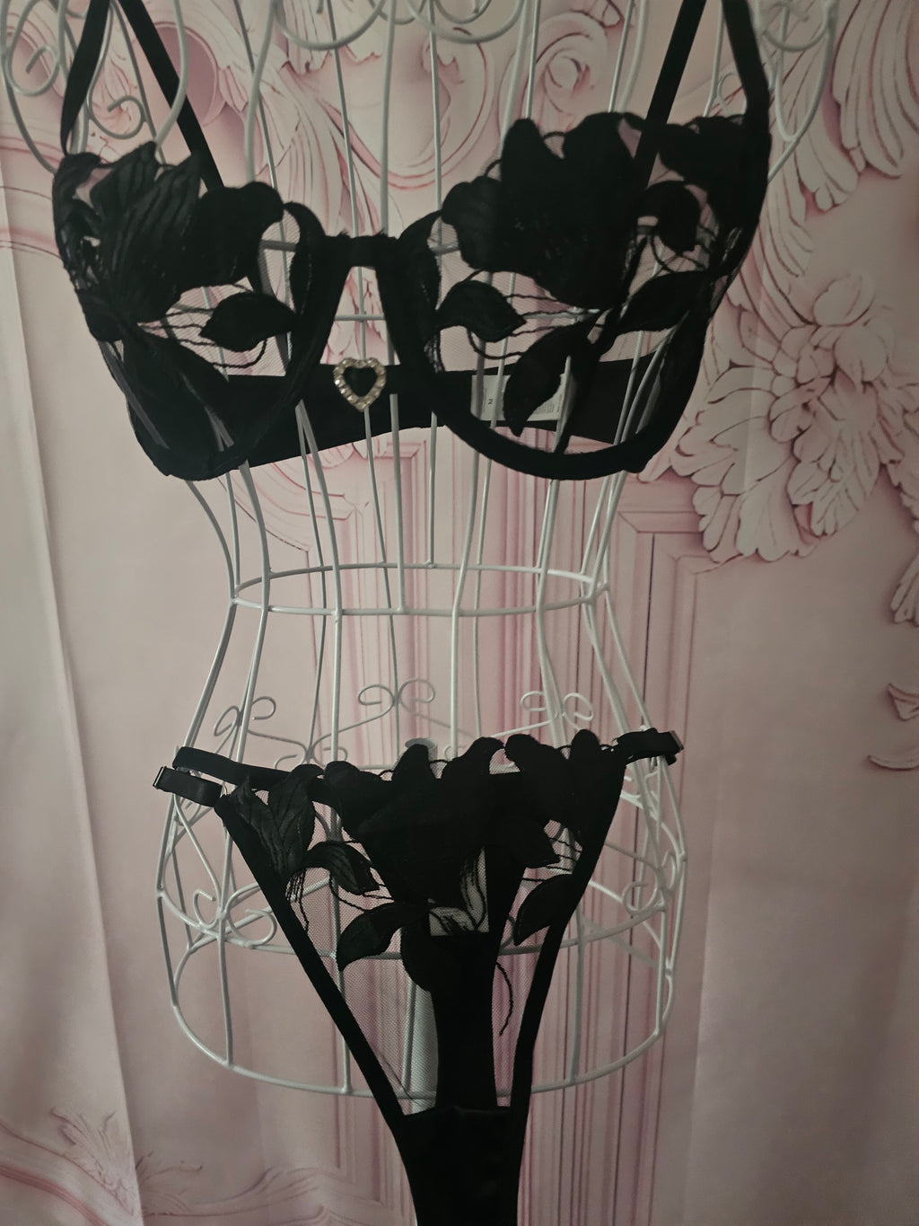 Ladies Lacy Black Underwear Set