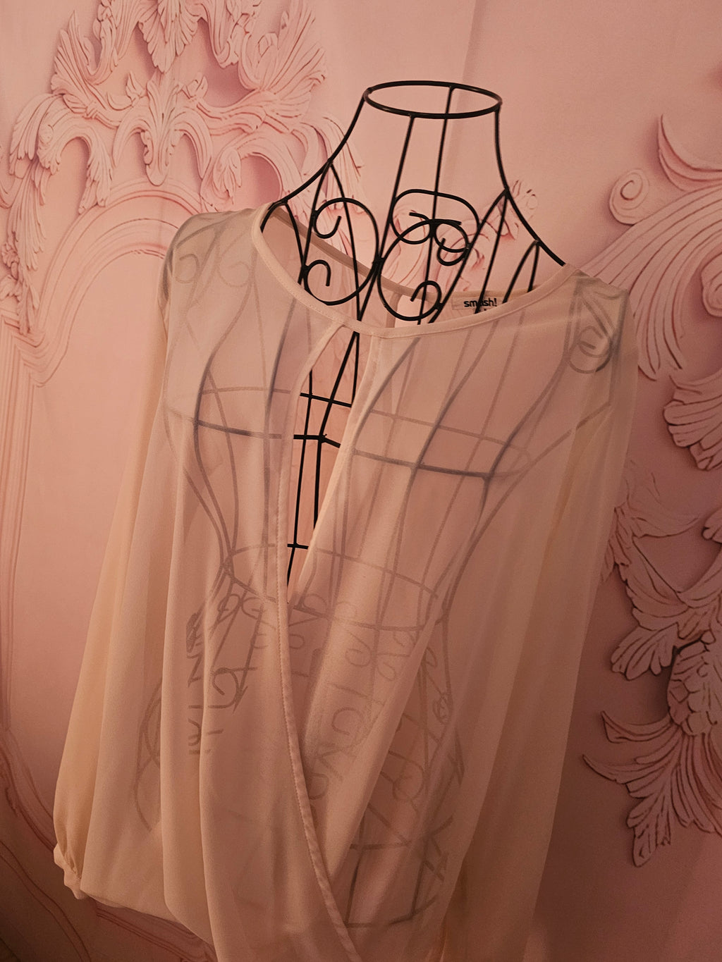 Ladies cream Smash Chiffon Top