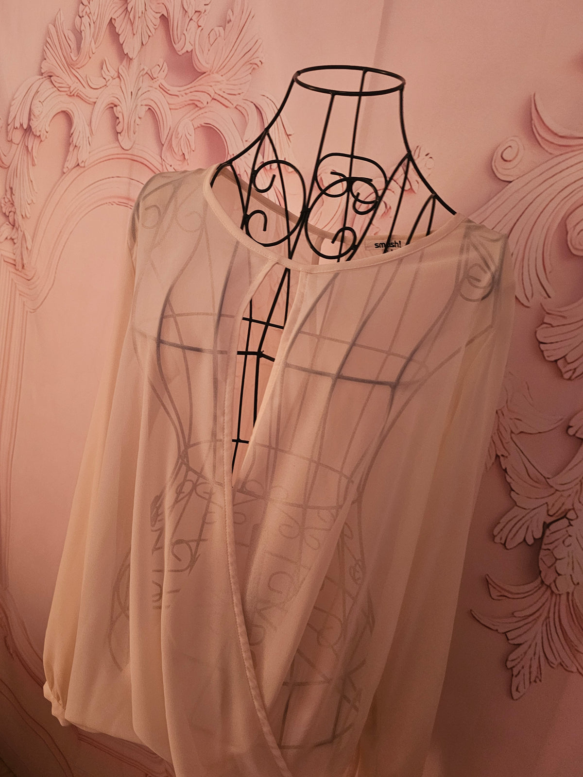 Ladies cream Smash Chiffon Top