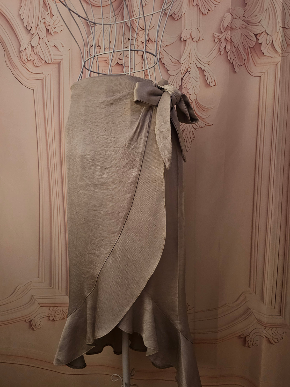Ladies Taupe River Island Wrap Skirt