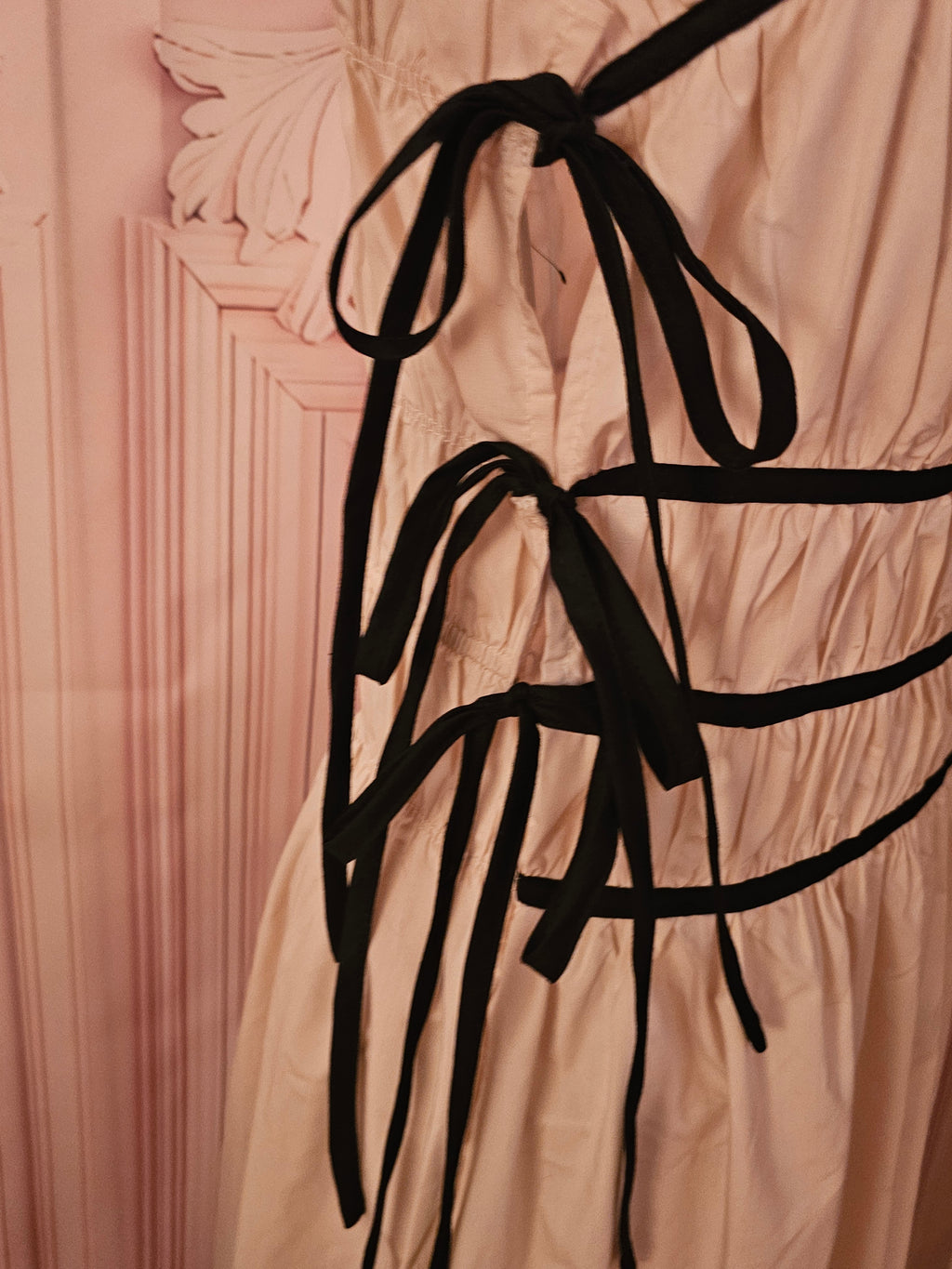 Ladies Boohoo Cream & Black Cotton Maxi Dress
