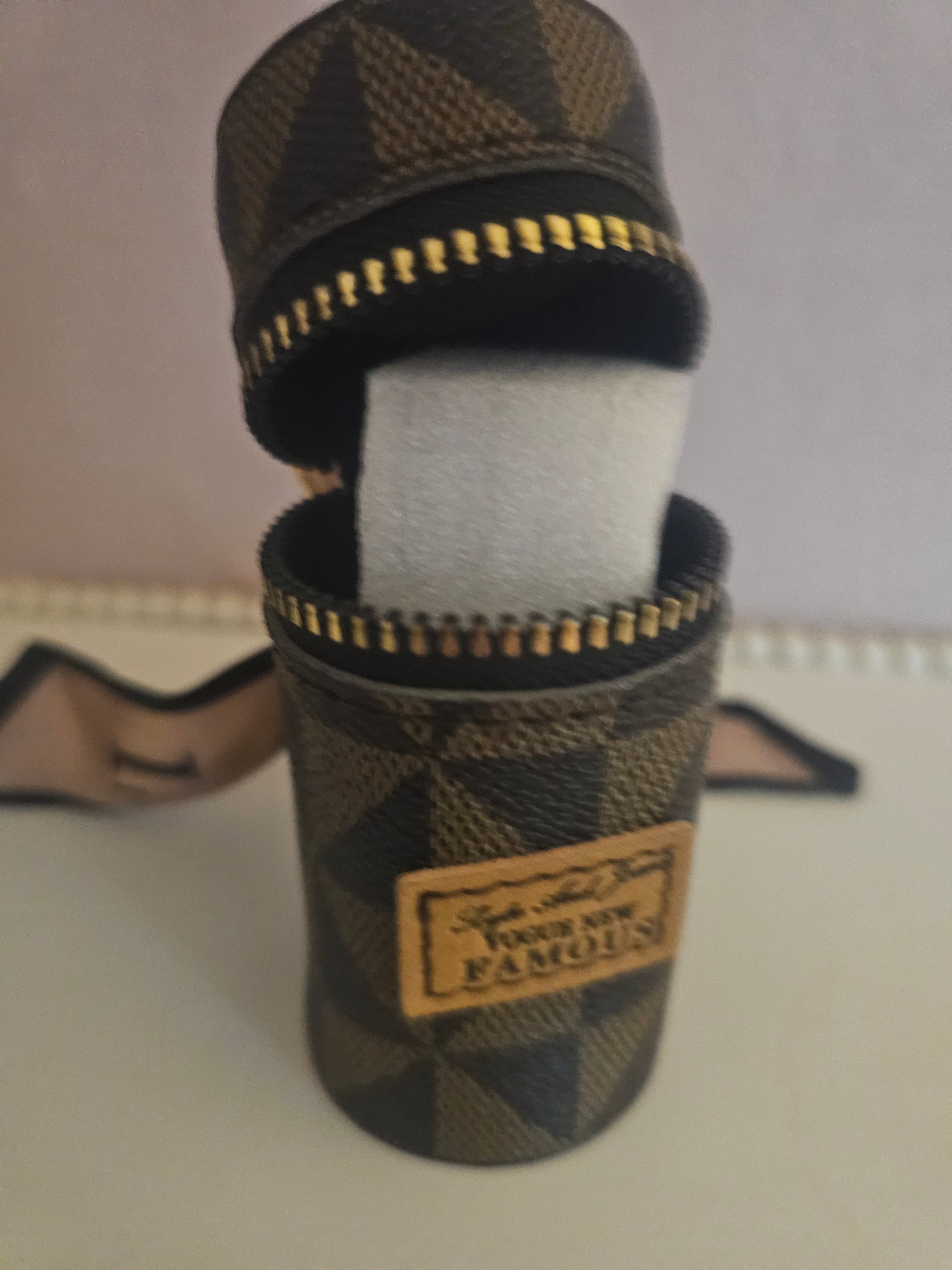 Brown Check Lipstick or Eye Holder Accessory