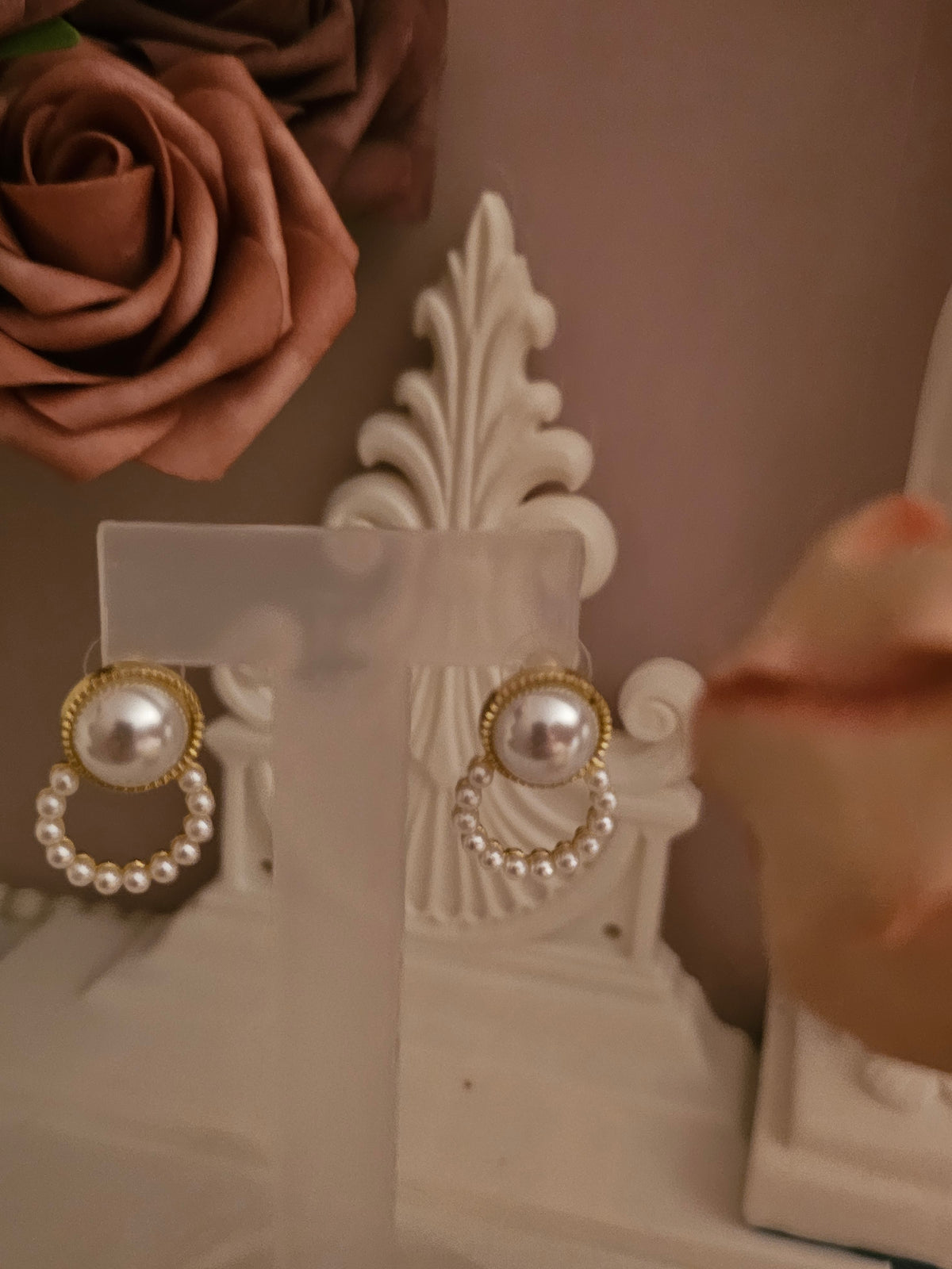 Ladies Pearl Drop Pendant Earrings x 2