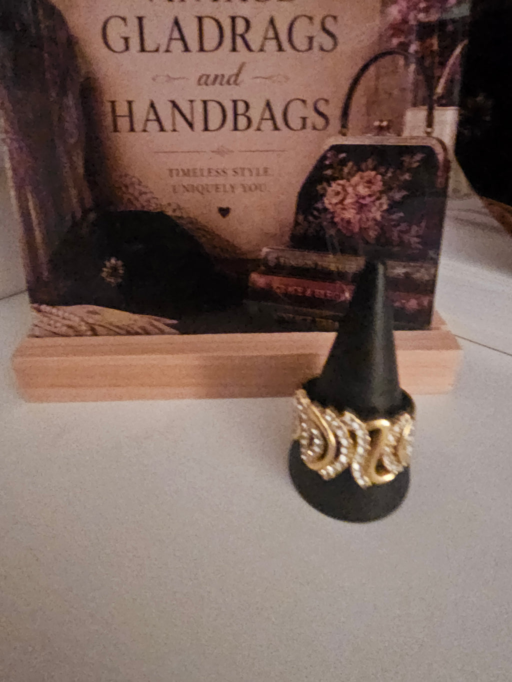 Ladies Gold Diamonte Dress Ring