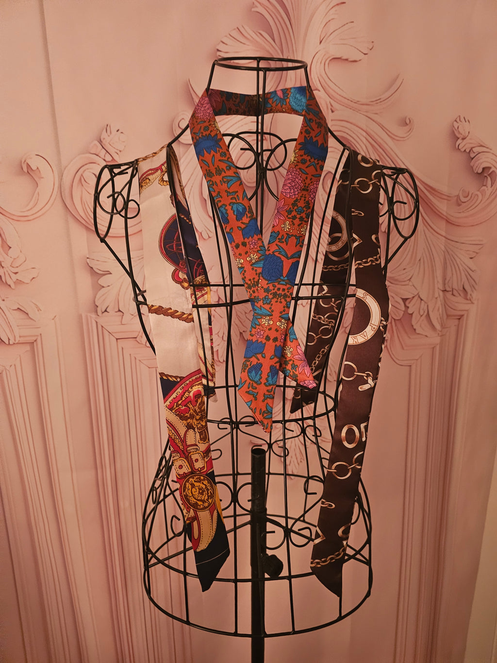 Ladies x 3 Silk Neck Tie Scarfs