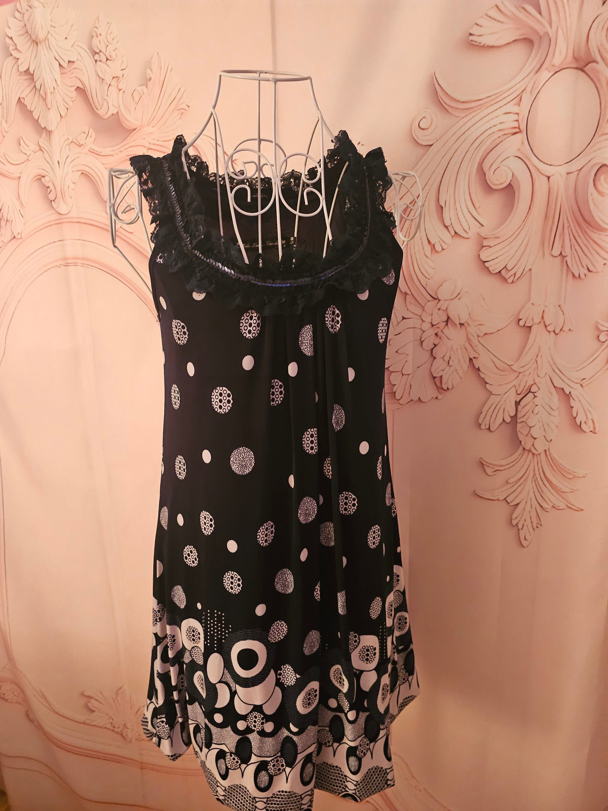 Ladies Navy Blue & White Mela loves London Chic Dress