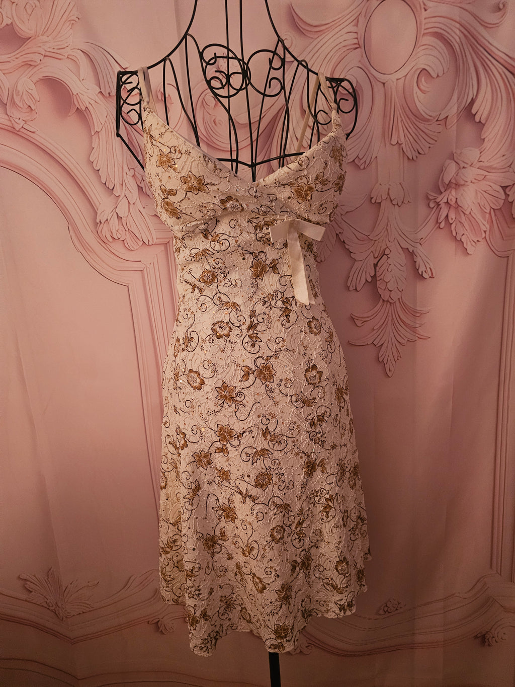 Ladies cream & gold pink ice Dress