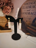 Ladies White Rectangle Droplet Design Earrings