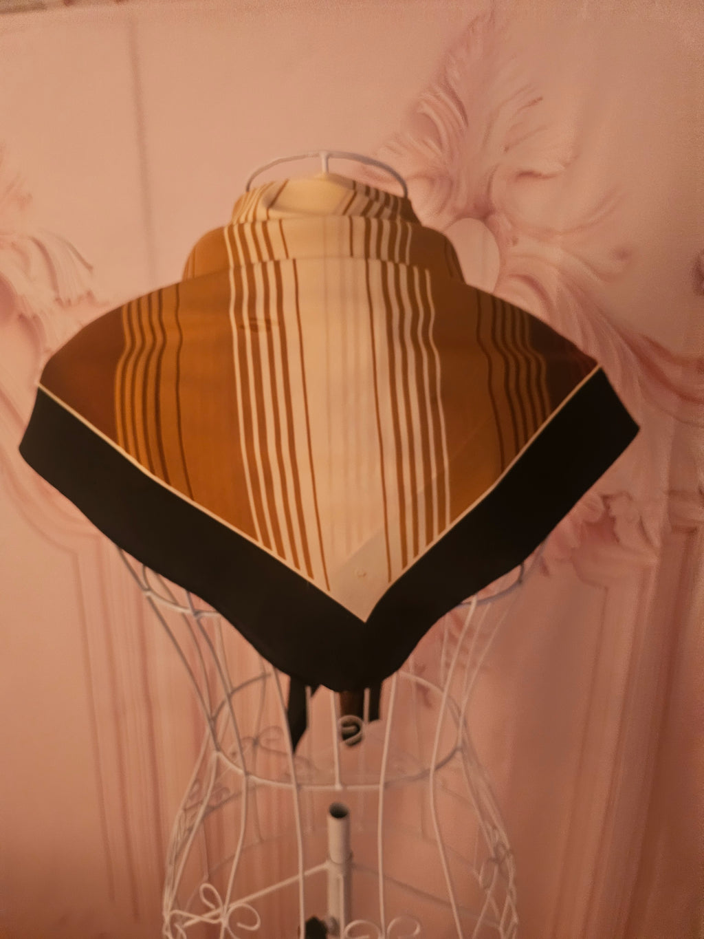 Ladies Large Brown, Cream & Camel Coloured silk blend Head/Neck Scarf