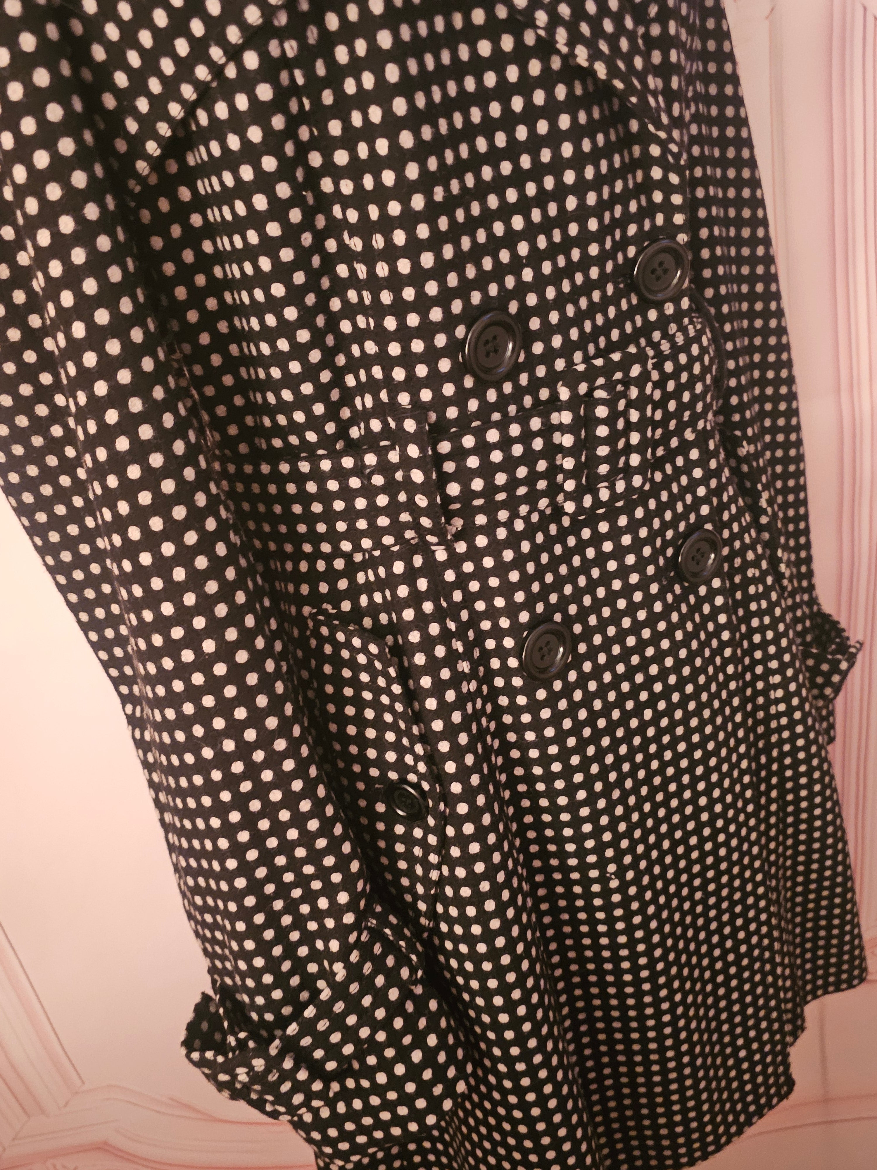 Ladies Polk Dot Next Double Breasted Wool Coat