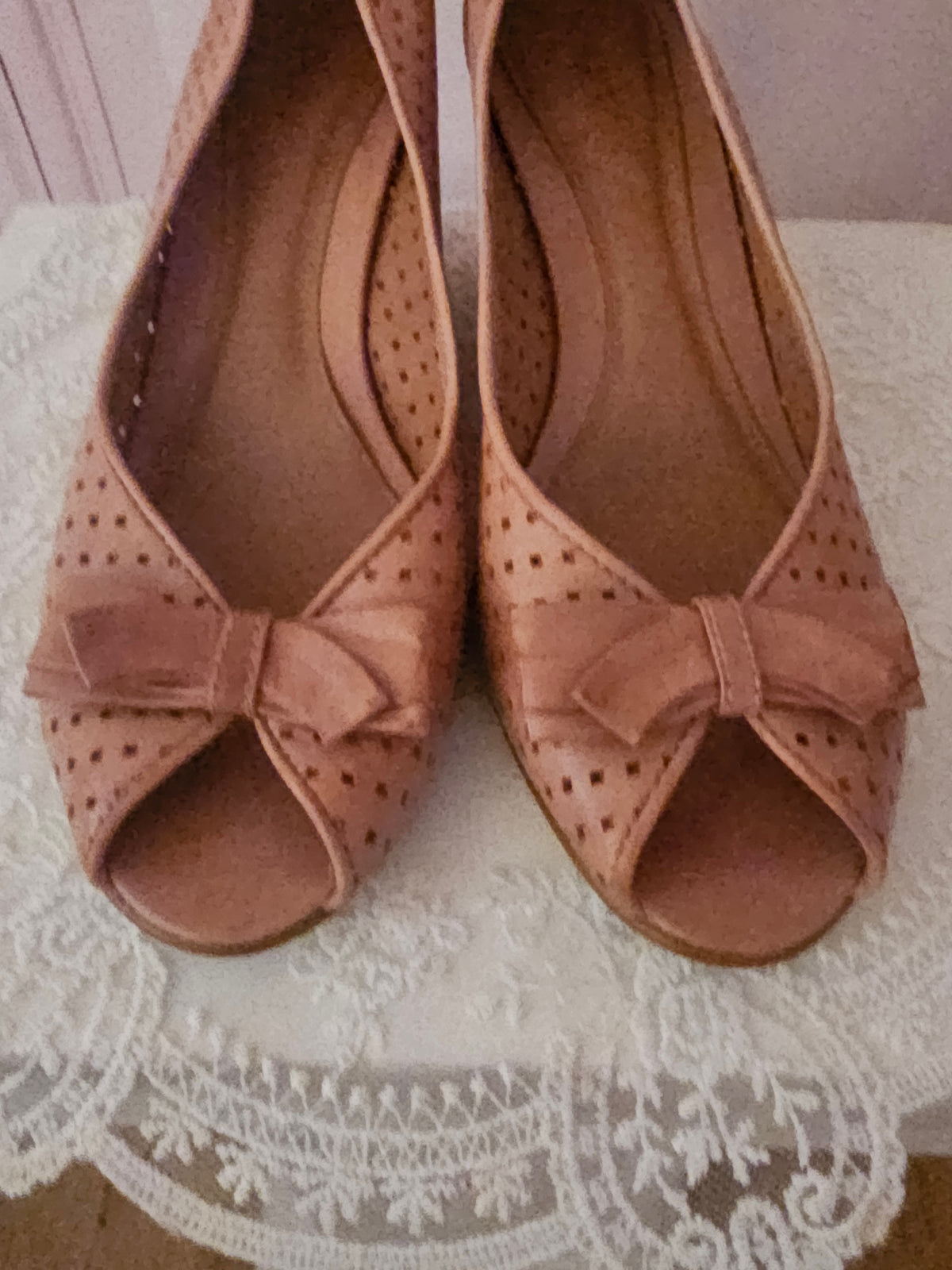 Ladies Kaliko Leather Wedges