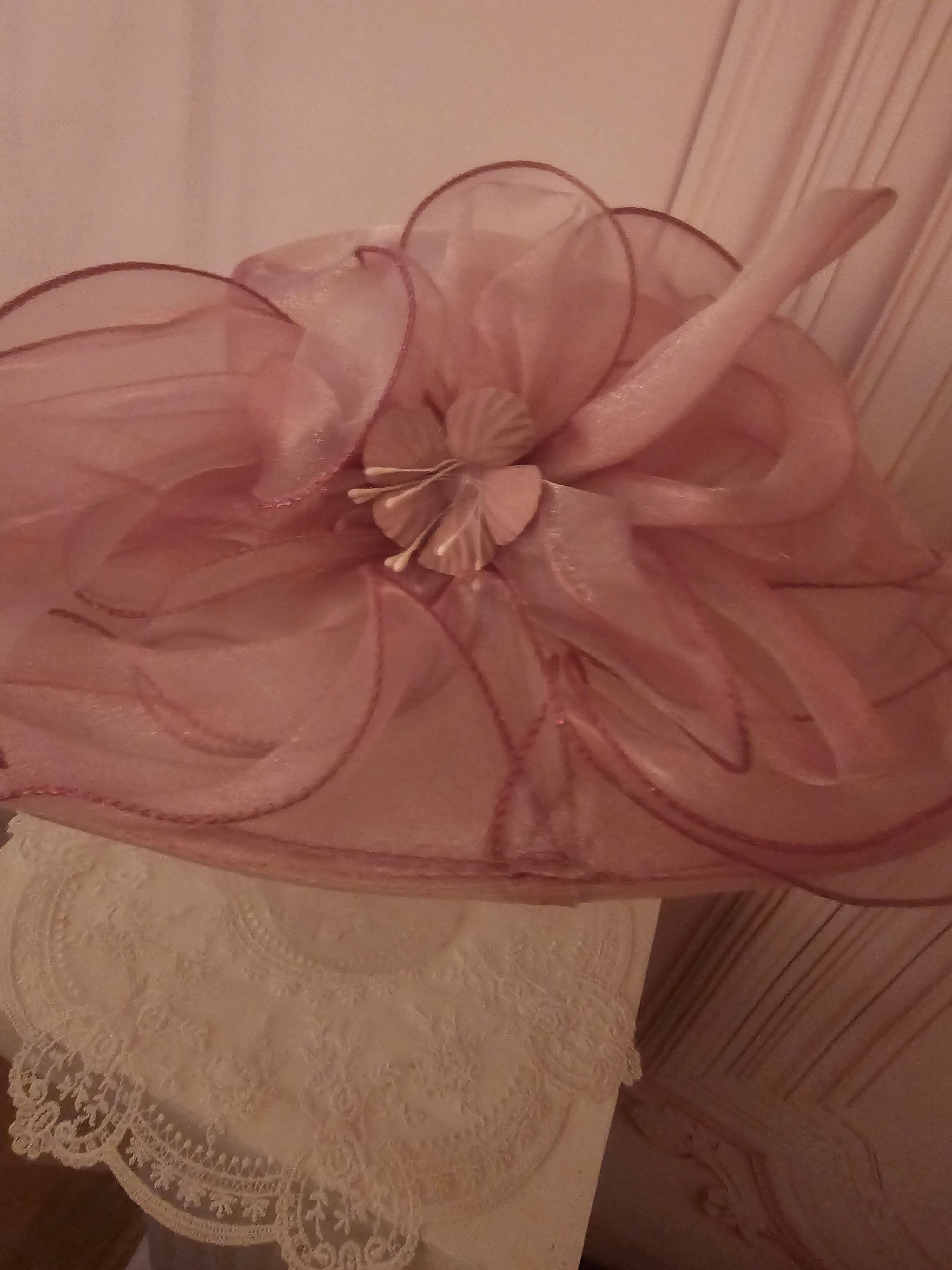 Ladies Baby Pink Stunning Wedding Hat