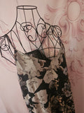 Ladies Mango Lined Floral Satin Strappy Dress