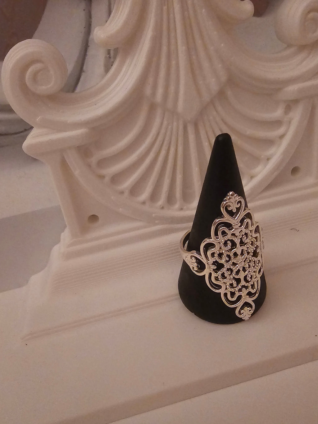 Ladies silver boho style ring