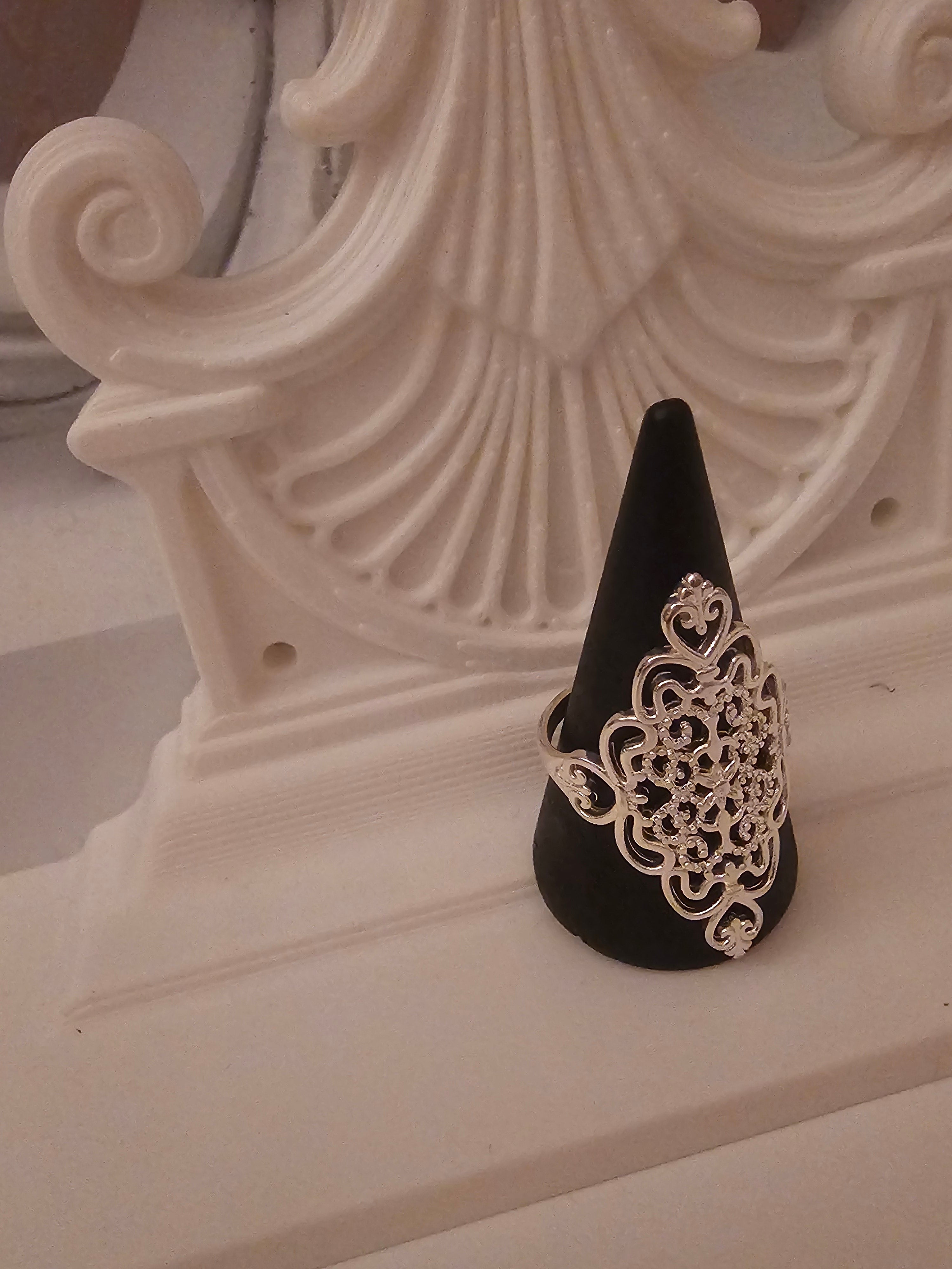 Ladies silver boho style ring