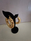 Large Golden Bamboo Style Hoops