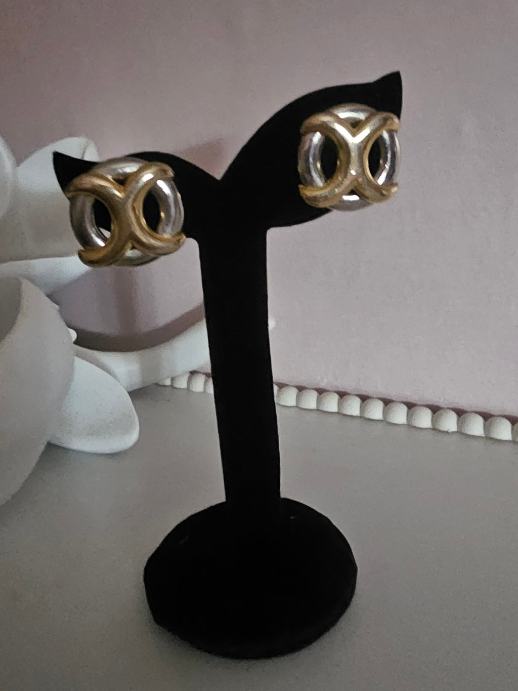 Ladies Gold & Silver Solid Earrings