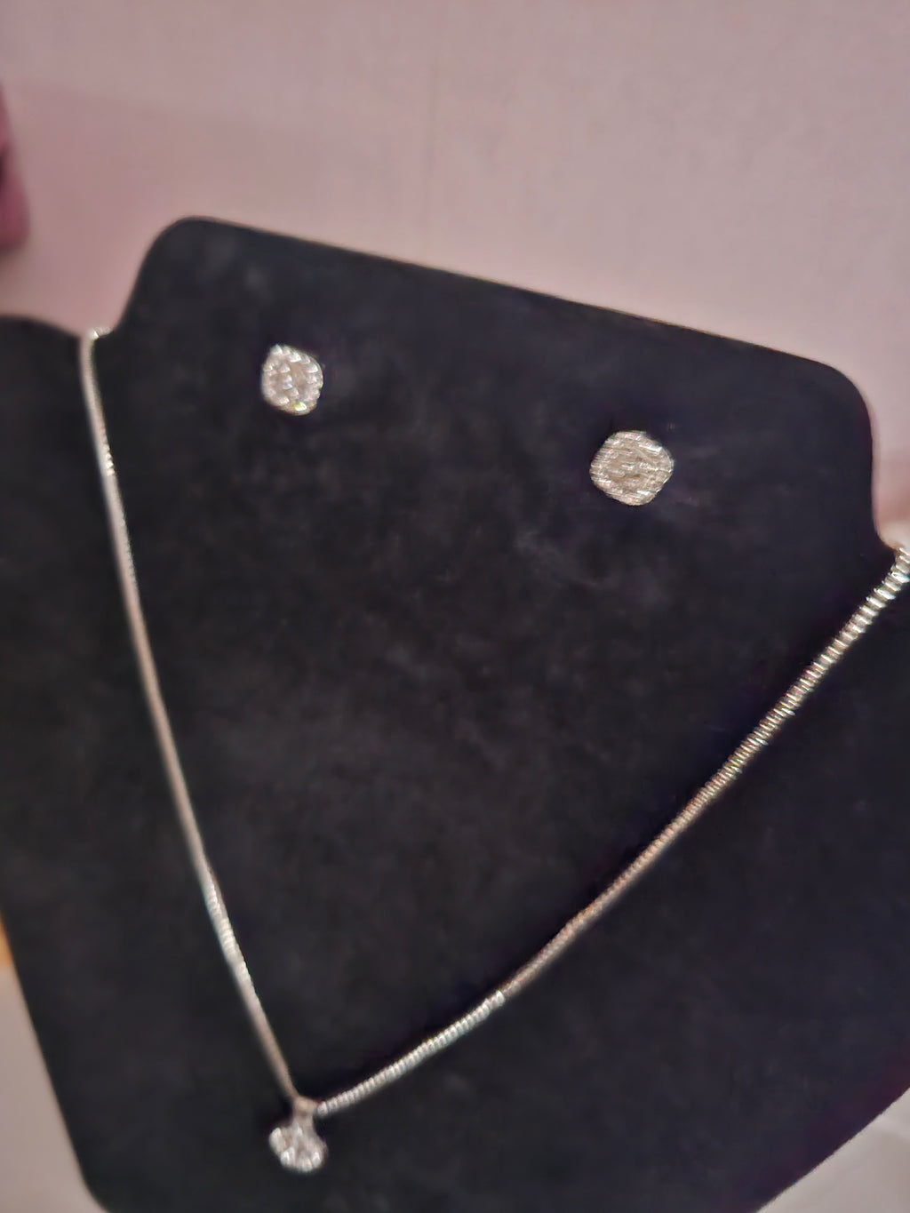 Ladies Silver Jewellery Set with Necklace and Matching Earrings