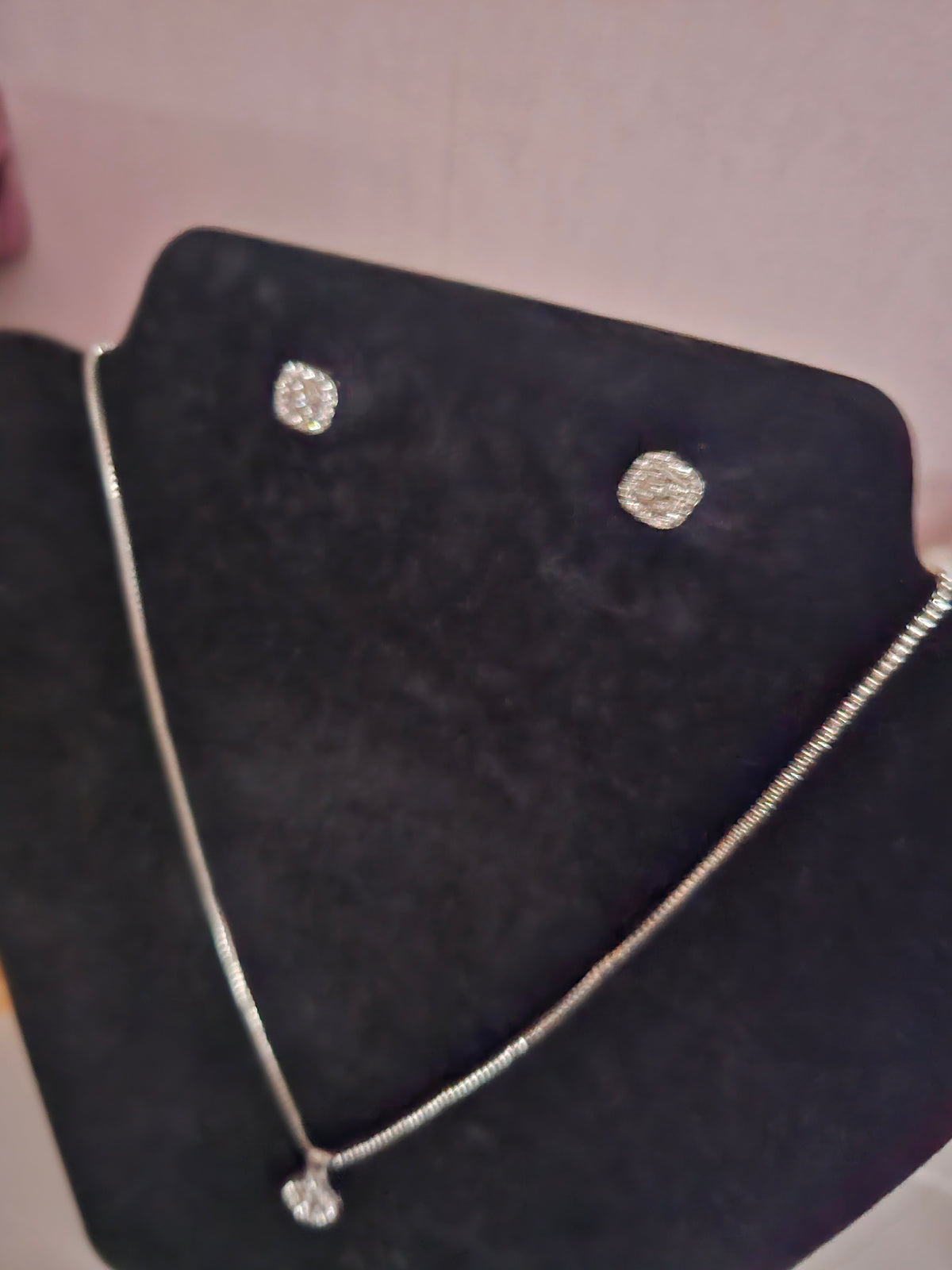 Ladies Silver Jewellery Set with Necklace and Matching Earrings
