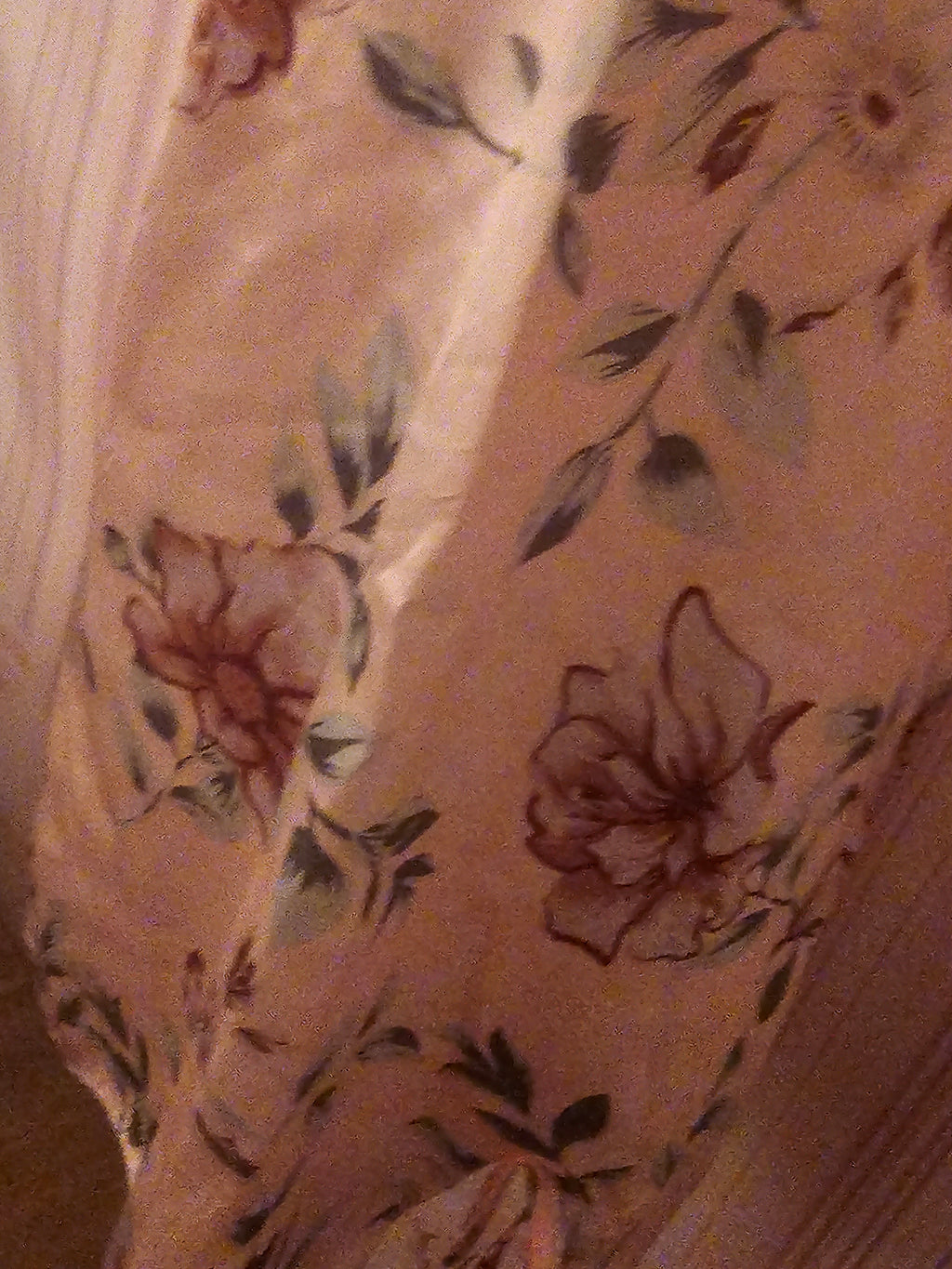 Ladies Pink Floral Satin 4 piece Lingerie Nightwear